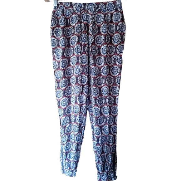 Sundance Mandala Print Zippered Ankle Jogger Pants Pockets Size XS - Picture 1 of 6